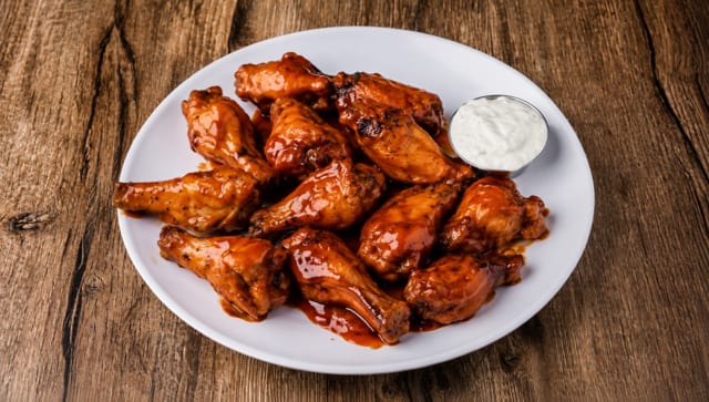 12 Fire Roasted wings.