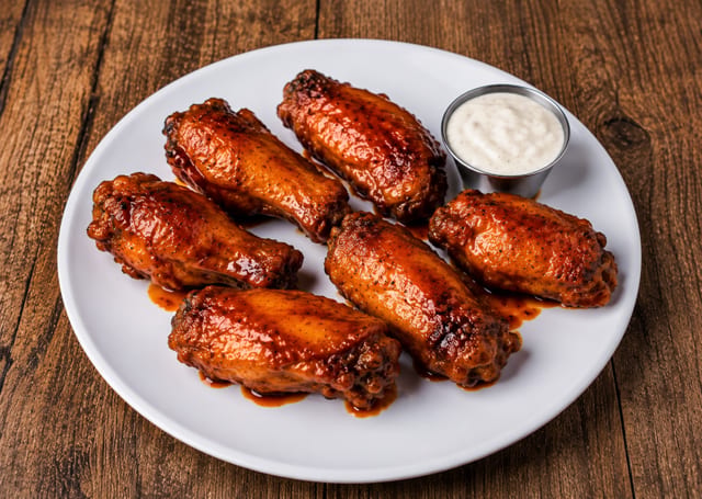 6 Fire Roasted Wings.