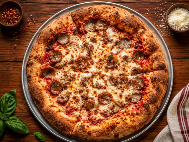 Sausage & Caramelized Onion Pizza.