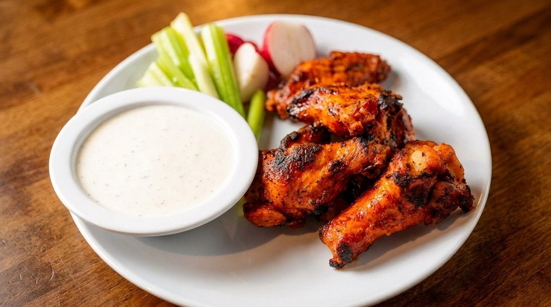 Fire roasted wings
